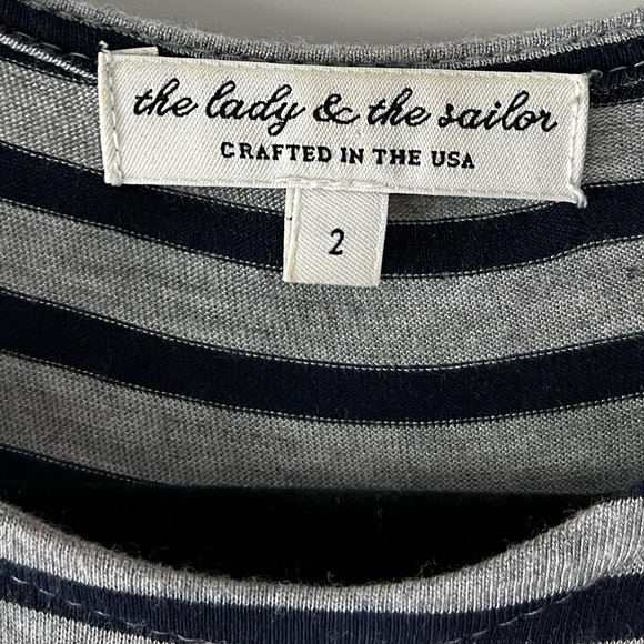 The Lady & The Sailor Striped Blue Gray Sleeveless maxi dress. - Picture 2 of 3